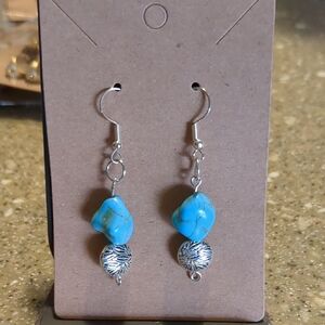Turquoise and Silver Dangle Earrings